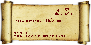 Leidenfrost Döme névjegykártya